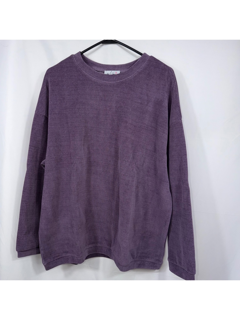 Boutique Purple Ribbed Oversized Top Large NWOT